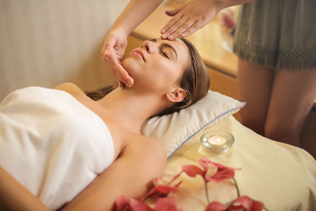 A serene spa treatment moment